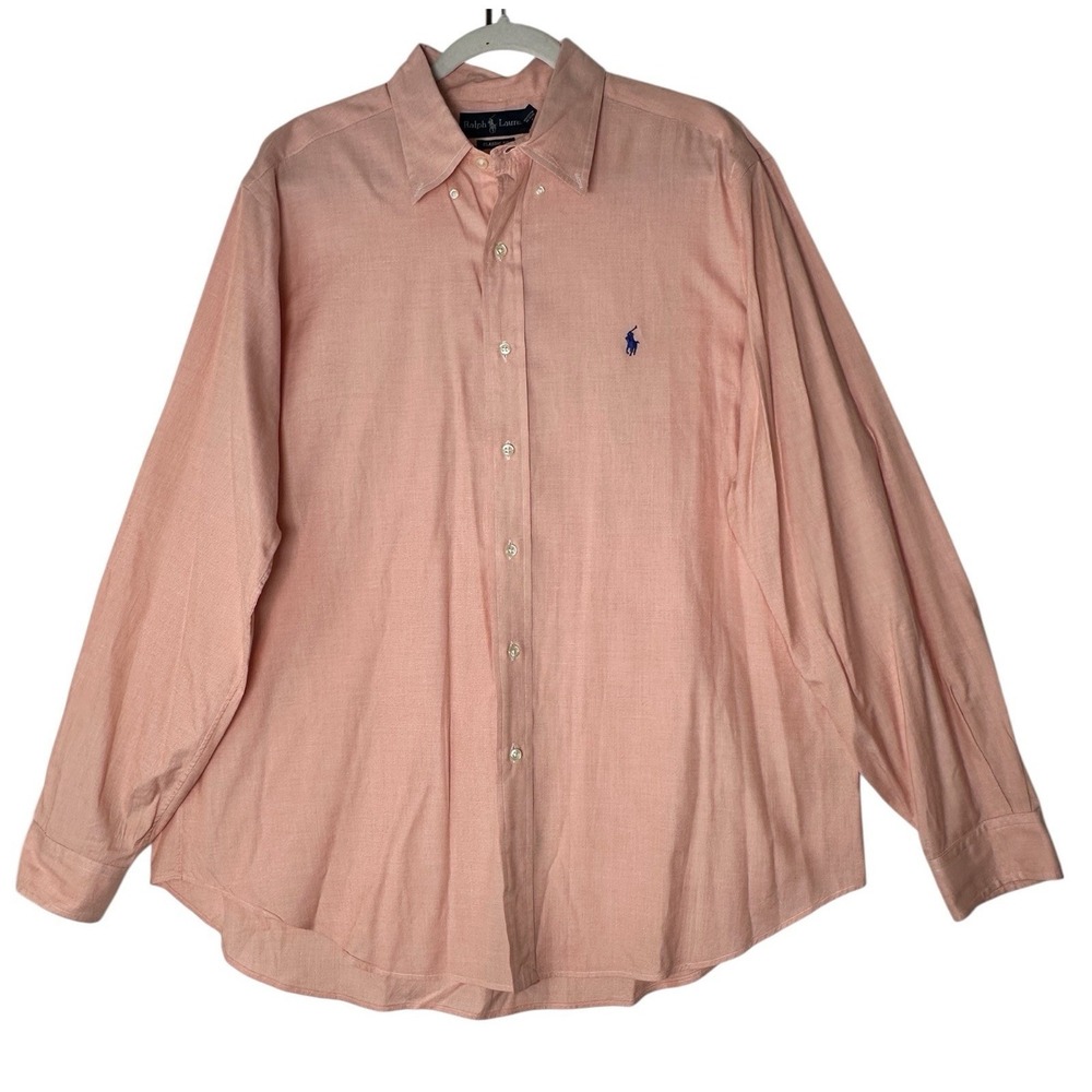 Polo Ralph Lauren Shirt Mens XL Extra Large Peach Classic Fit Button Down